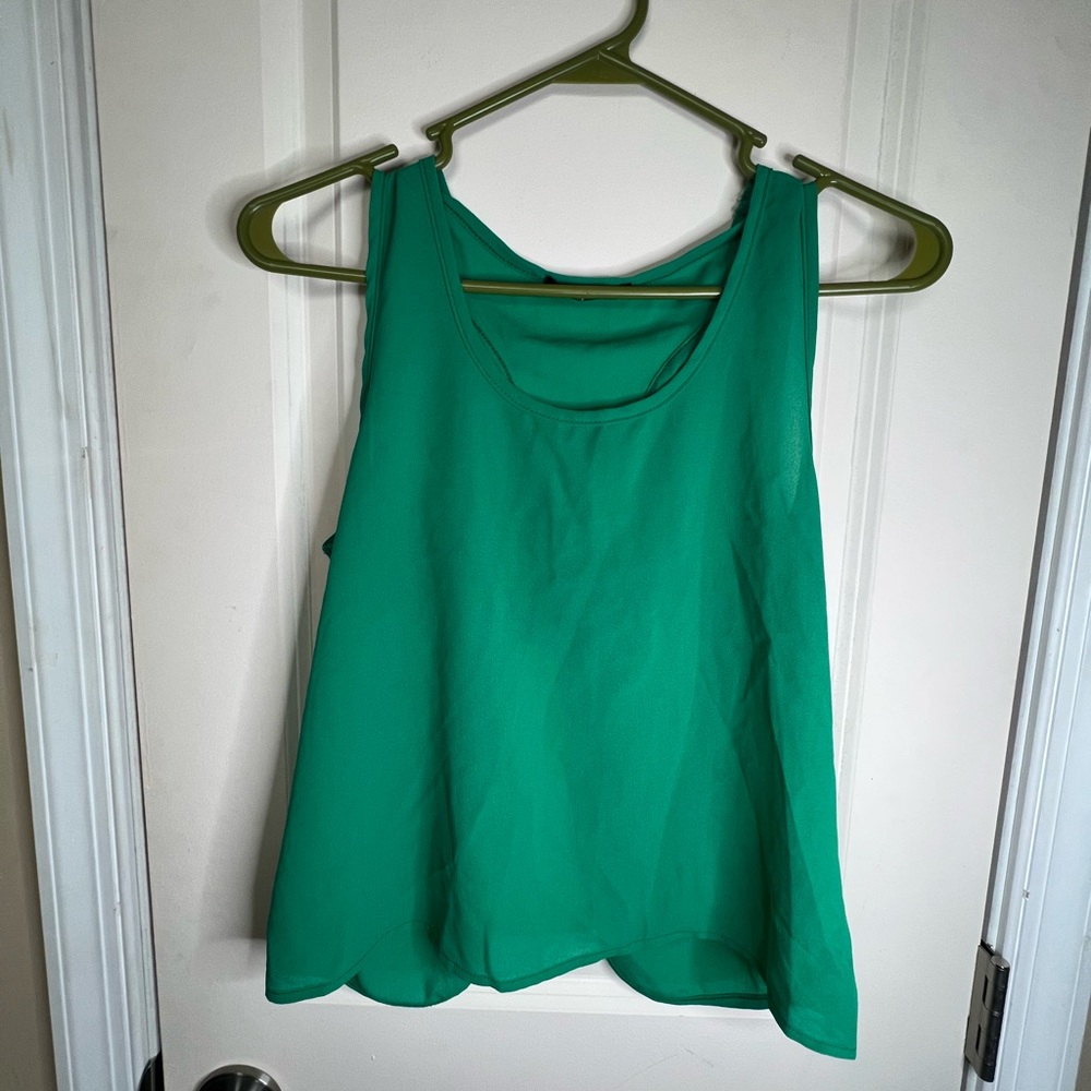 Papaya green open back tank top